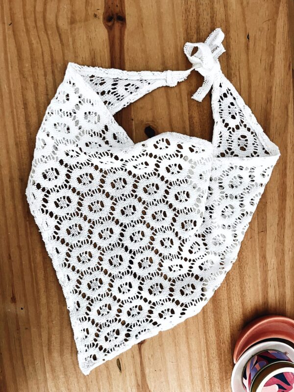 Bandana crochet blanc