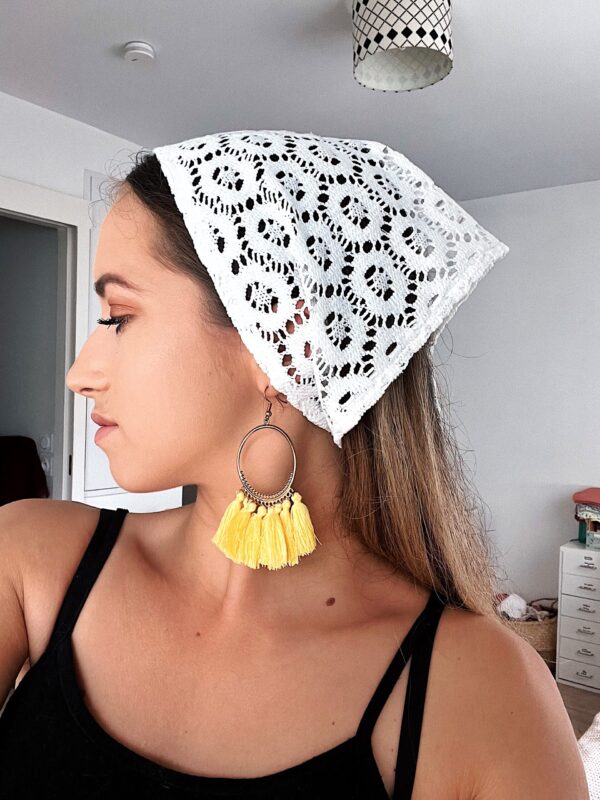 Bandana crochet blanc