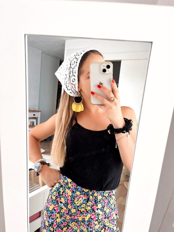 Bandana crochet blanc – Image 2