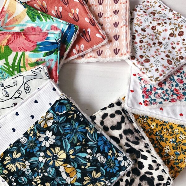 Cotons démaquillants lavables en éponge de bambou et coton