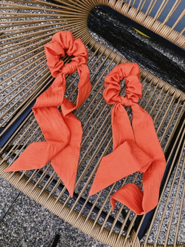 Chouchou foulard corail