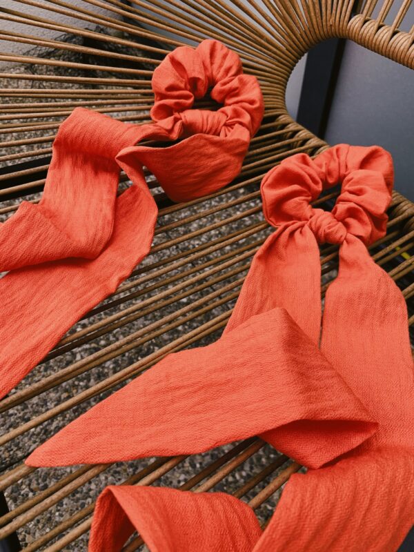 Chouchou foulard corail