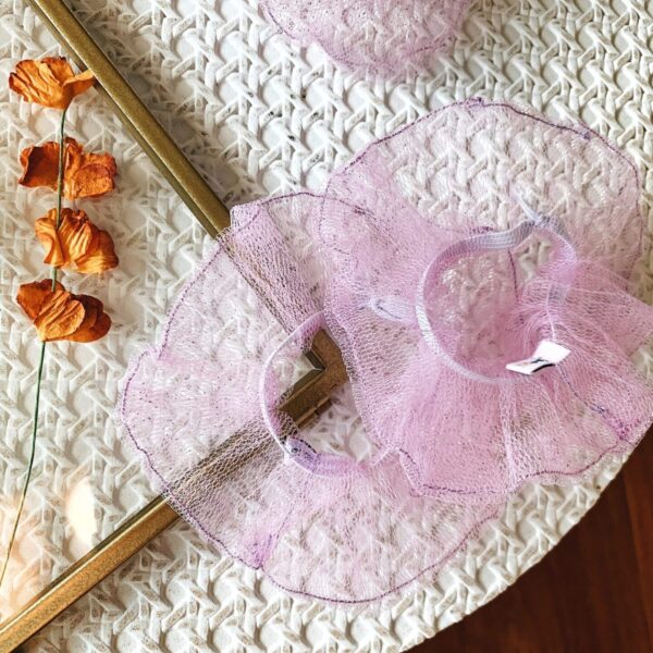 chouchou tulle pailleté lilas