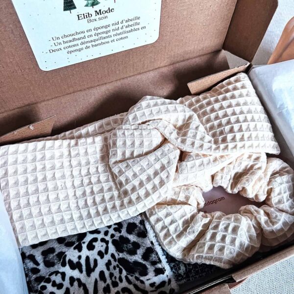 Coffret soin Elégance naturelle éponge nid d'abeille